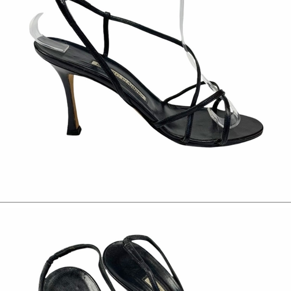 Manolo Blahnik Slingback Strappy Kitten Heels 38